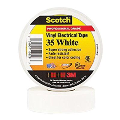 Scotch&reg; Vinyl Color Coding Electrical Tape 35 - White